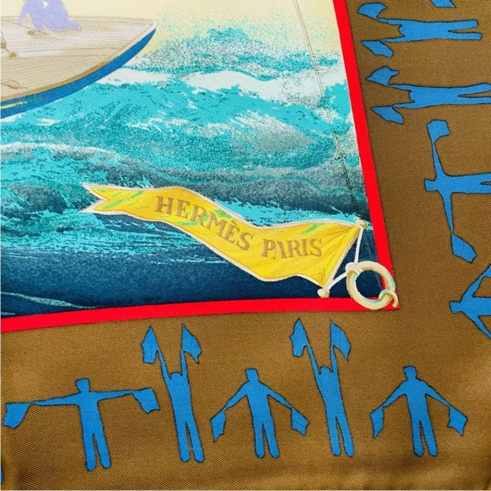 HERMES En Course Silk Twill Scarf - Picture 7 of 11